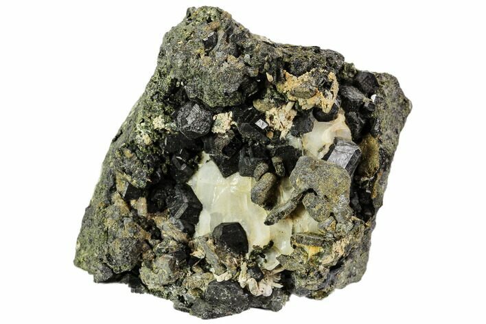 Andradite (Melanite), Calcite & Biotite Association - Morocco #107910